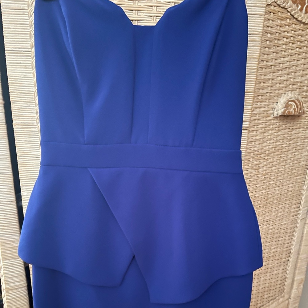 Royal blue strapless dress